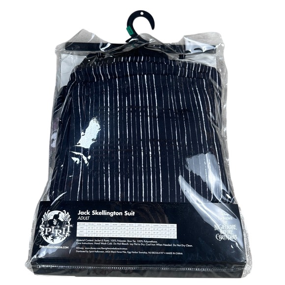 Disney Jack Skellington Adult Costume Mask Gloves Nightmare Before Christmas - Picture 9 of 16